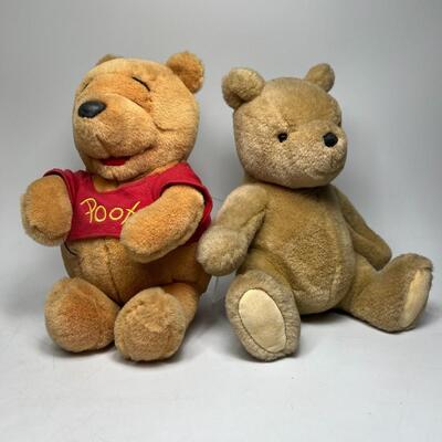 Pair of Winnie the Pooh Plushies Classic Pooh & Modern Design Pooh Bear