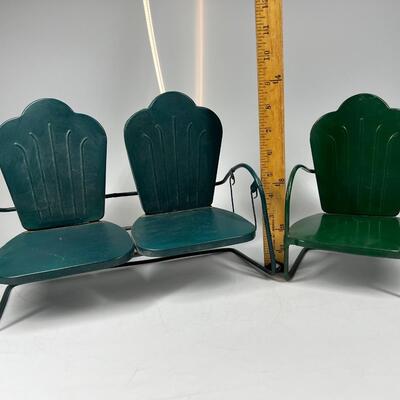 Lot of Miniature Doll Sized Metal Displayable Patio Furniture Chairs