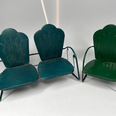 Lot of Miniature Doll Sized Metal Displayable Patio Furniture Chairs
