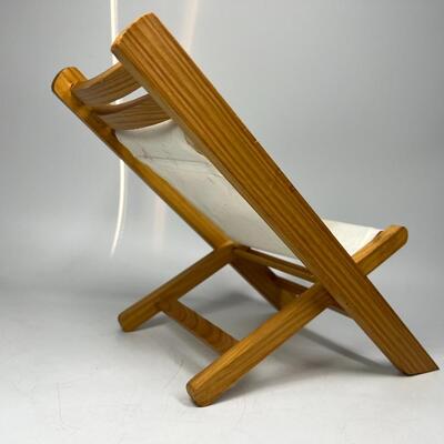 Springfield Natural Wood & Canvas Folding Sling Chair for Dolls