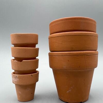 Lot of Small Miniature Terra-Cotta Clay Gardening Planter Pots