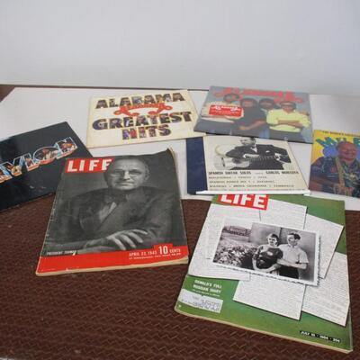 Life Magazines & Alabama/Waylon Records