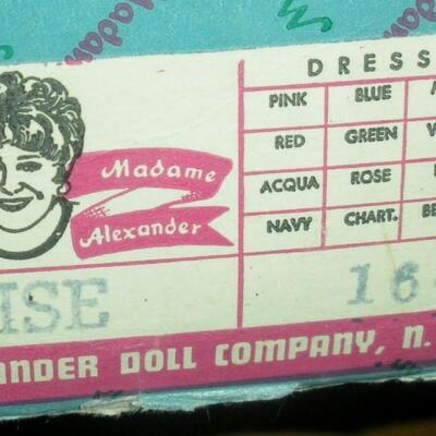 1966 Madame Alexander 17" Elisa Ballerina in Silver tutu. In Original Box.