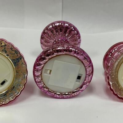 Home Decor Lot - Candles, Pillow, Glass Candleholders Multi Shades of Pink 11+ Pieces