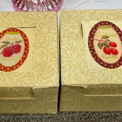 Home Decor Lot - Candles, Pillow, Glass Candleholders Multi Shades of Pink 11+ Pieces