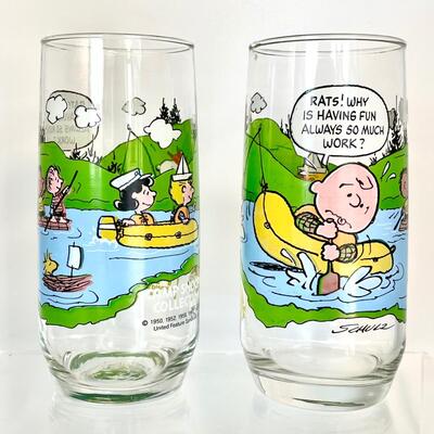 Vintage McDonaldâ€™s Camp Snoopy Drinking Glass Pair
