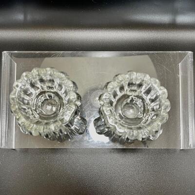 Vintage Jeannette Glass Candleholder Pair