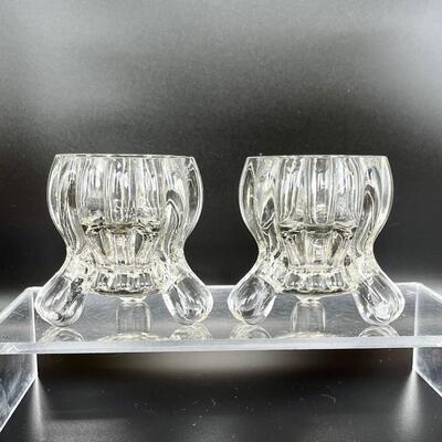 Vintage Jeannette Glass Candleholder Pair