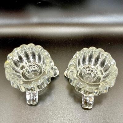 Vintage Jeannette Glass Candleholder Pair