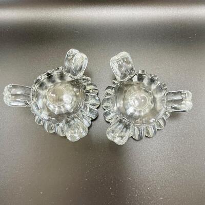Vintage Jeannette Glass Candleholder Pair