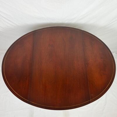 821  Genuine Mahogany 1-Drawer Drop Leaf Table w/Inlay