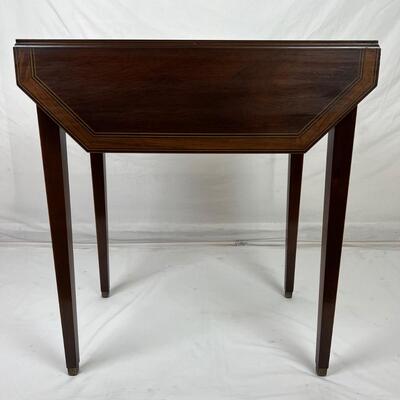 822  Genuine Mahogany Pembroke Drop Leaf Stand w/Inlay