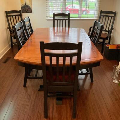 Beautiful 2 tone Dining room dining room table and 8 chairs