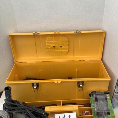 177 Tool Box with Miscellaneous Tools  ( Porter Cable Meguiars Sander 7335 )