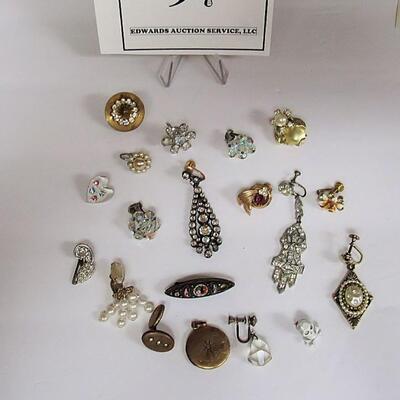 Lot of Single Earrings and More, and One Italy Pin With Missing Piece