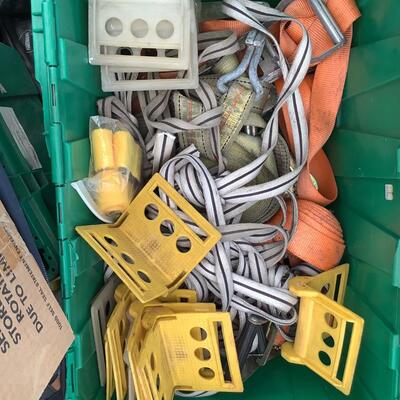 196 Large Tote of Tow Straps & Tie Downs