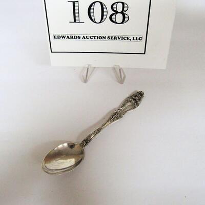 Antique Sterling Silver Demi Spoon, Grapes Pattern