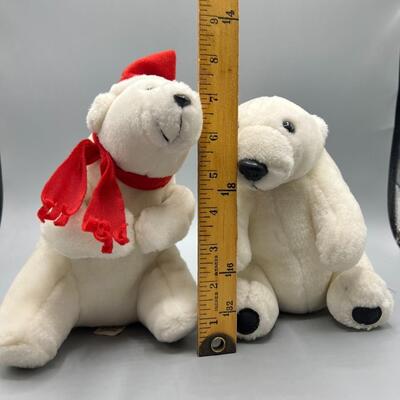 Pair of Plush Stuffed Polar Bear Animals