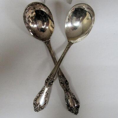 2 Vintage Silverplate William Rogers Serving Spoons