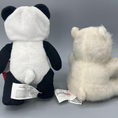 Pair of Disney Store Dressed Up Winnie the Pooh Panda & Polar Bear Plushies