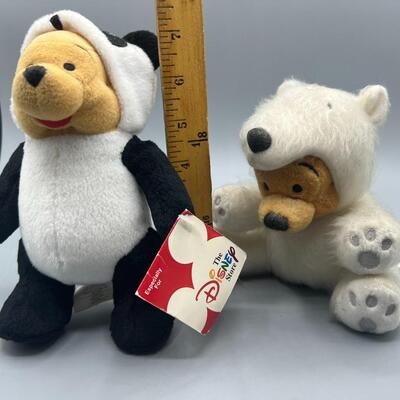 Pair of Disney Store Dressed Up Winnie the Pooh Panda & Polar Bear Plushies