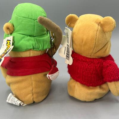 Pair of Mouseketoys Fisherman & Valentine's Day Heart Winnie the Pooh Stuffed Plushies