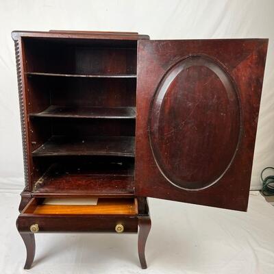 823  Antique Mahogany Music Cabinet w/Inlay