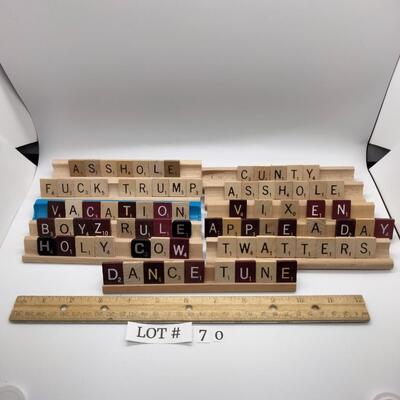 Lot 70 - Various  Scrabble Tile Sayings