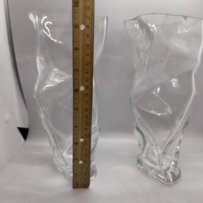 Lot 74 - Pair of Glass Abstract Vases