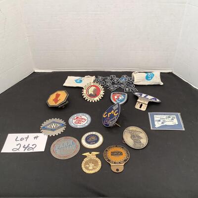 242  Thirteen Collectors Car Badges & Small Subaru Badges