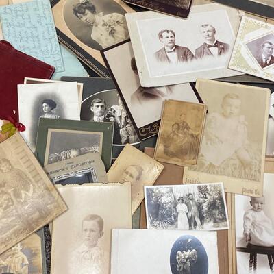 Large Lot of Victorian Early 1900s Photos RPPC Letters