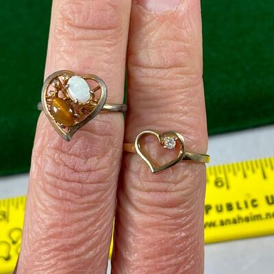 Gold Tone Jewelry Lot Earrings Rings Pendant Charm