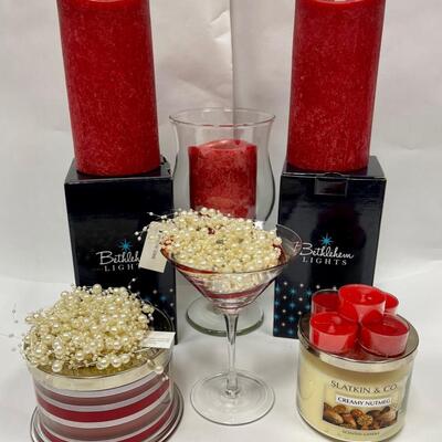Holiday Candle Lot - Assorted Wax and 3 Electronic Bethlehem Candles