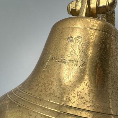 Vintage Wall Hanging Brass Nautical Ship Boat Bell Queen Elizabeth 2