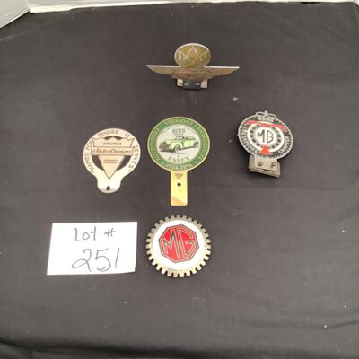 251  Five Collectorâ€™s Car Badges