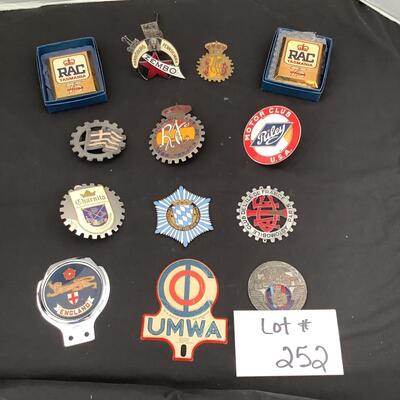 252 Thirteen Collectors Car Badges