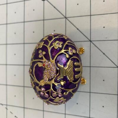 #48 Royal Purple Mini Egg Trinket Box