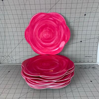#58 Pink Rose Plates 