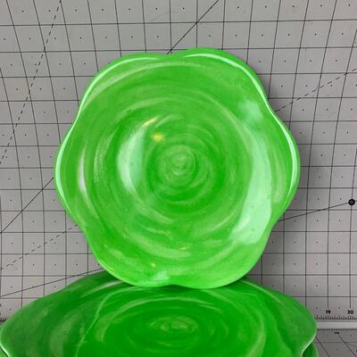 #59 Green Rose Plates