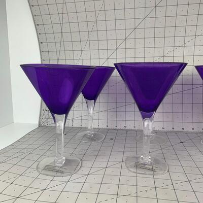 #77 6pc Purple Wine Glasses