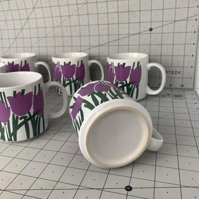 #83 Purple Tulip Coffee Mugs