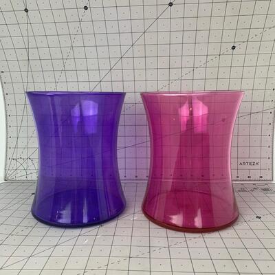 #87 Purple & Pink Glass Vases