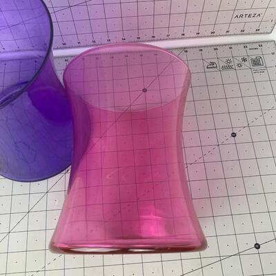 #87 Purple & Pink Glass Vases