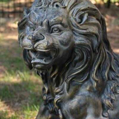 Lot 1: Large Vintage Metal Lion Sculpture