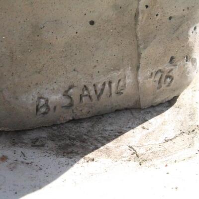 Lot 14: Outdoor Cement Sculpture Feature SIGNED by B. SAVIL 1976