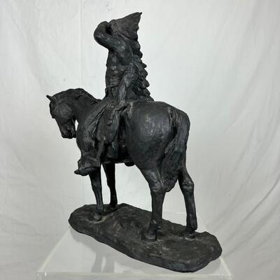 828  War Chief on Horseback Statue - Daniel Monfort