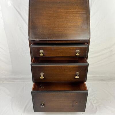 829  Rockford Furniture Company Mahogany 3-Drawer Small Secretary