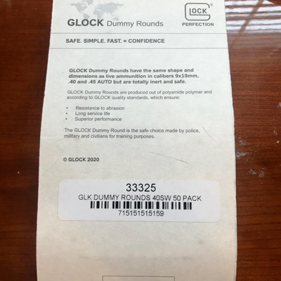 Glock 40 S&W Dummy Rounds 50 Pack
