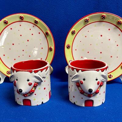 2 Reindeer Christmas Holiday cup and saucer sets by Temptations by Tara