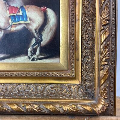 843  Oil on Canvas w/Thick Ornate Gold Frame